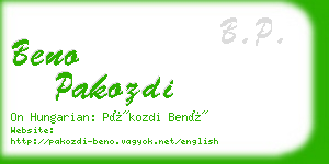 beno pakozdi business card